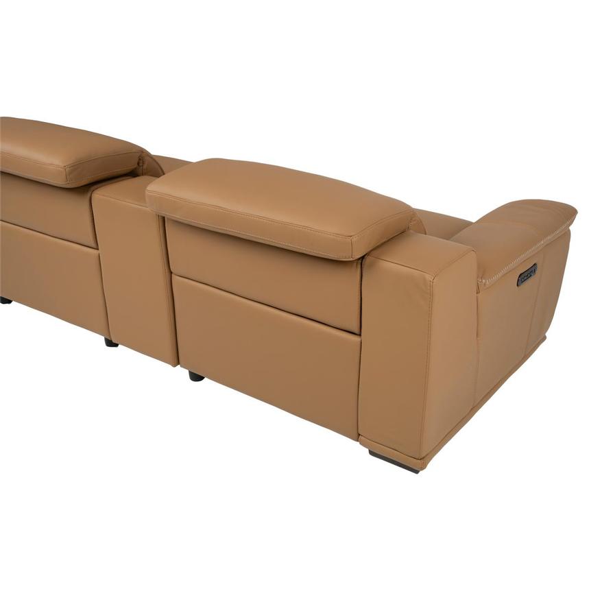 Davis 2.0 Tan Leather Power Reclining Sectional with 6PCS/3PWR  alternate image, 5 of 14 images.