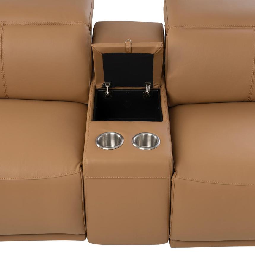 Davis 2.0 Tan Leather Power Reclining Sectional with 6PCS/2PWR alternate image, 8 of 14 images.