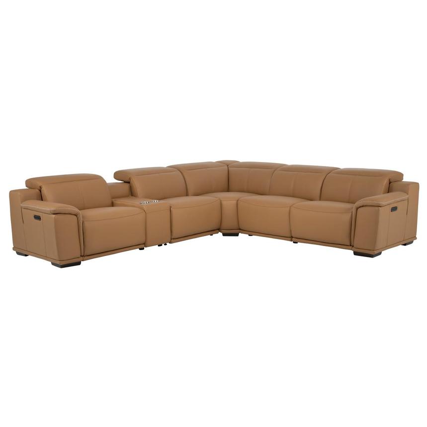 Davis 2.0 Tan Leather Power Reclining Sectional with 6PCS/2PWR  main image, 1 of 14 images.