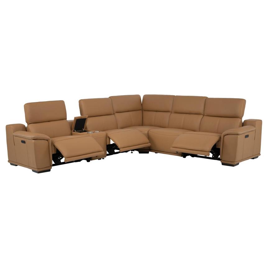 Davis 2.0 Tan Leather Power Reclining Sectional with 6PCS/3PWR alternate image, 3 of 14 images.