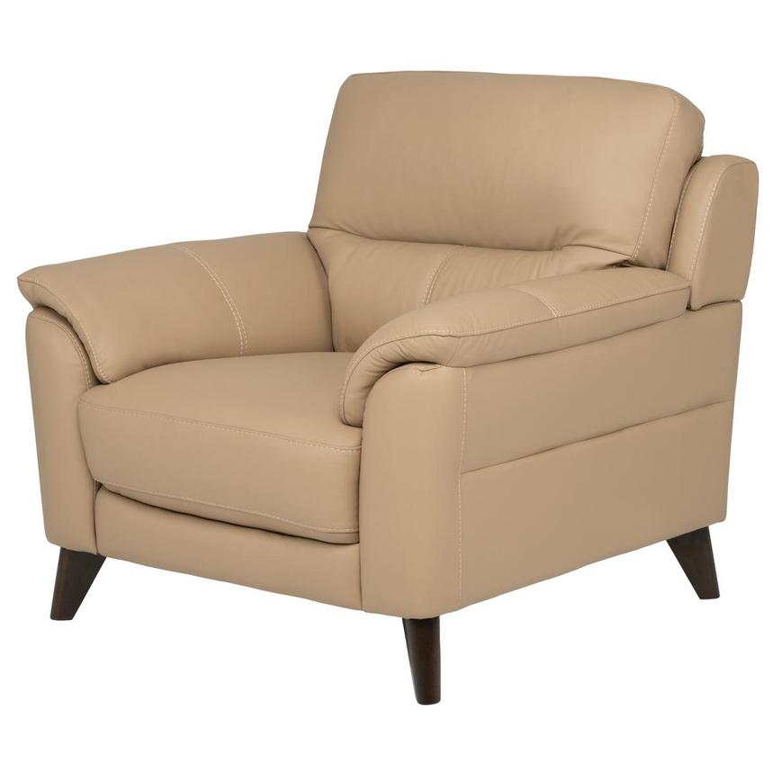 Bali Dark Cream Leather Arm Chair main image, 1 of 9 images.
