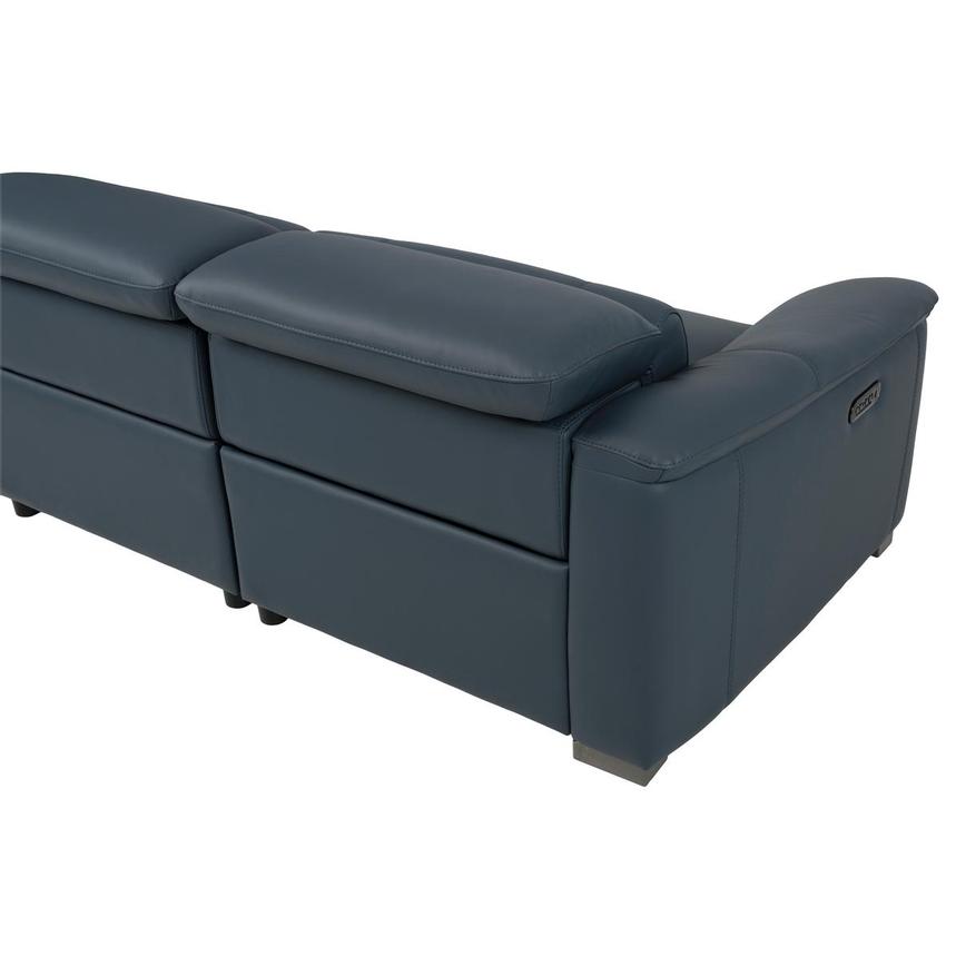 Cordova Blue Leather Power Reclining Sectional with 4PCS/2PWR  alternate image, 5 of 11 images.