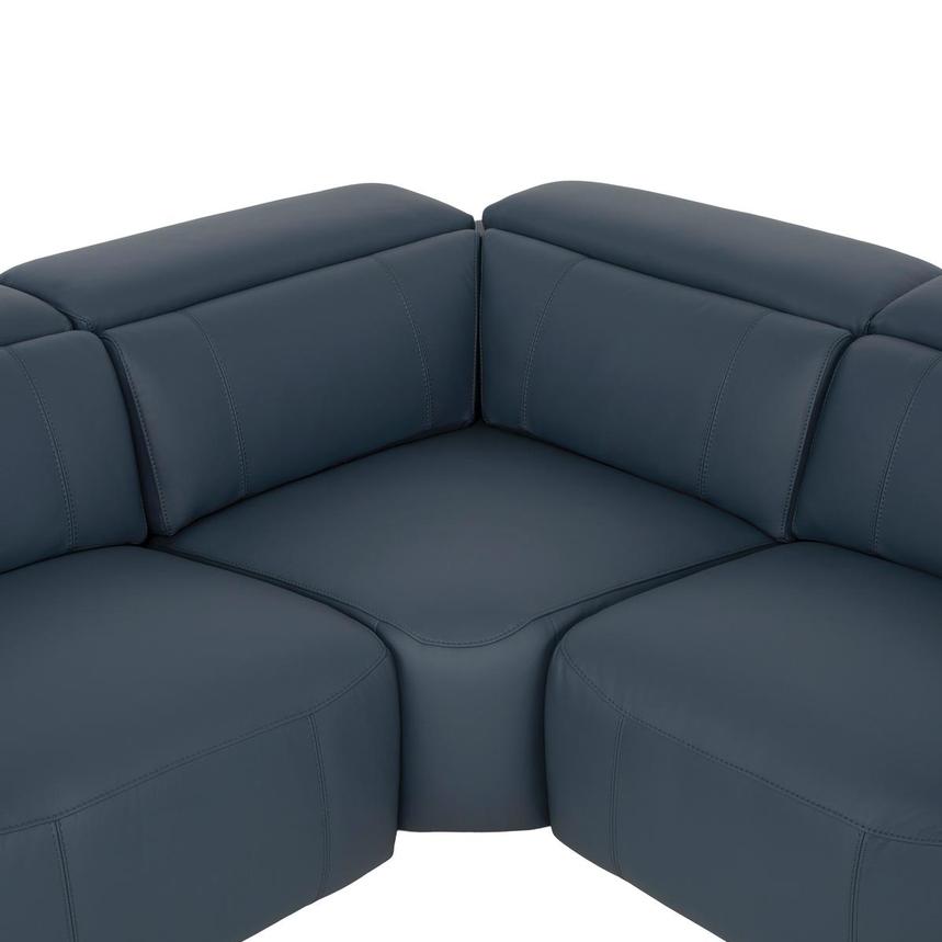 Cordova Blue Leather Power Reclining Sectional with 5PCS/2PWR  alternate image, 5 of 10 images.