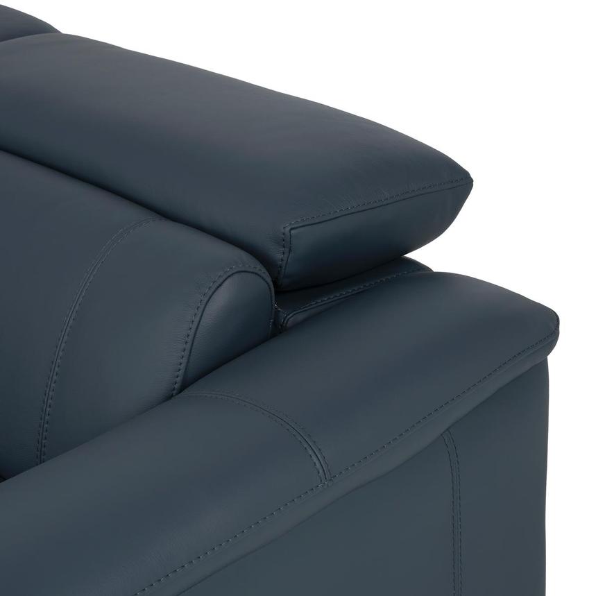 Cordova Blue Leather Power Reclining Sectional with 6PCS/3PWR  alternate image, 10 of 14 images.