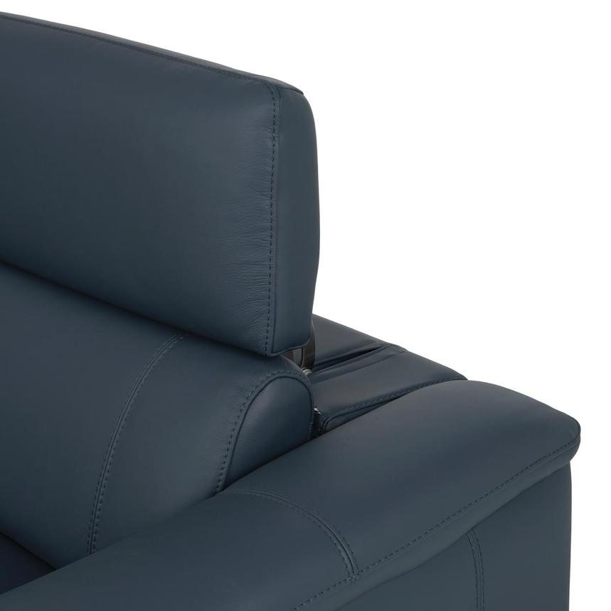 Cordova Blue Leather Power Reclining Sectional with 6PCS/3PWR alternate image, 11 of 14 images.