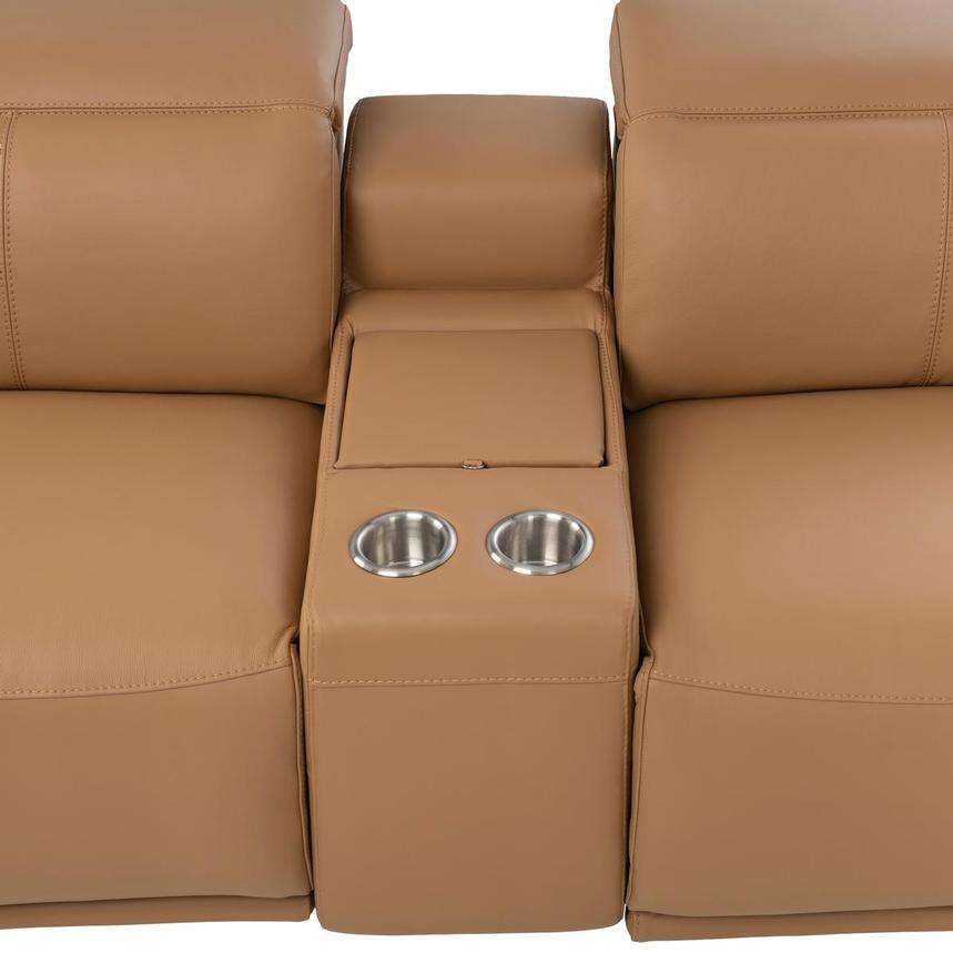 Davis 2.0 Tan Home Theater Leather Seating with 5PCS/2PWR alternate image, 6 of 13 images.