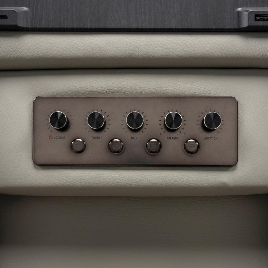 Kylo Light Gray Power Motion Leather Sofa w/Console  alternate image, 17 of 19 images.