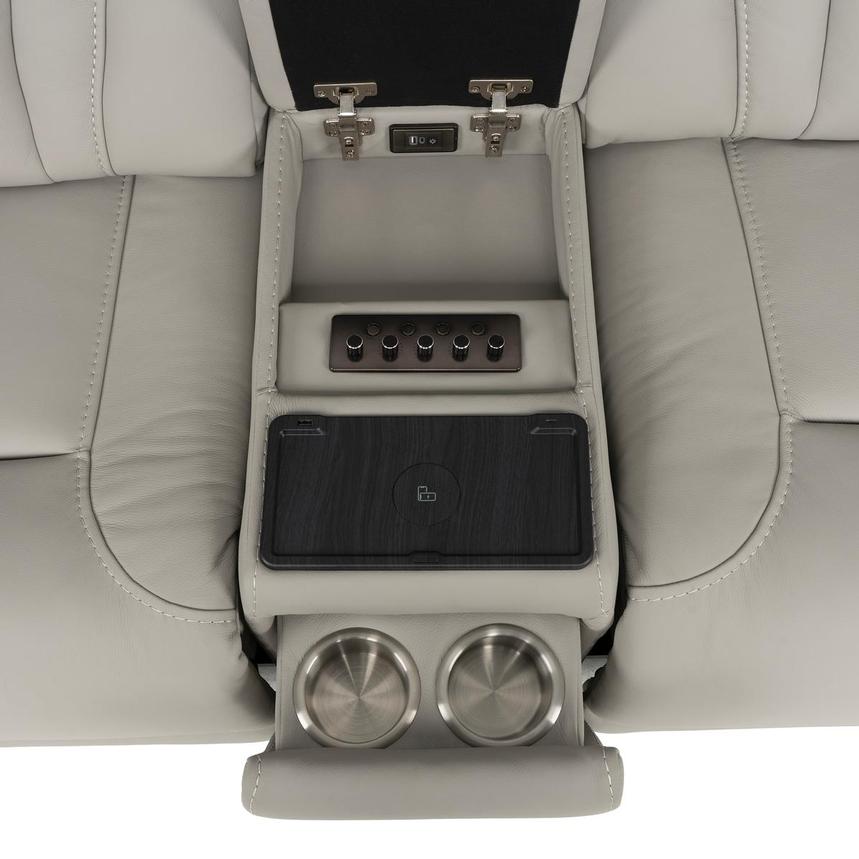 Kylo Light Gray Power Motion Leather Sofa w/Console alternate image, 10 of 19 images.
