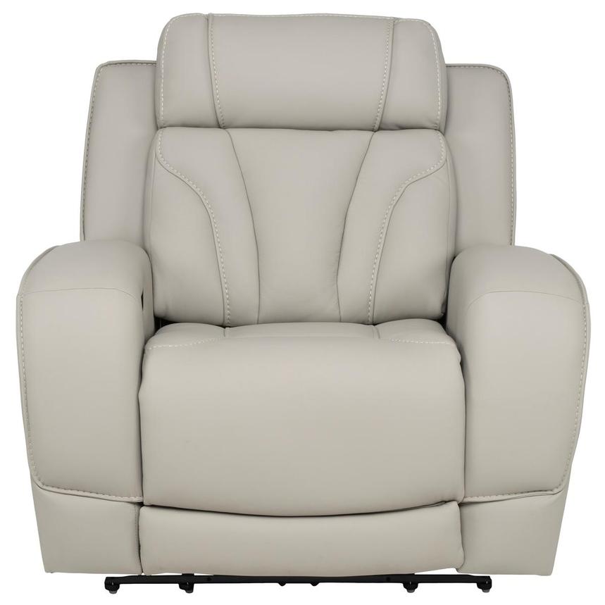 Kylo Light Gray Power Motion Leather Recliner alternate image, 3 of 16 images.