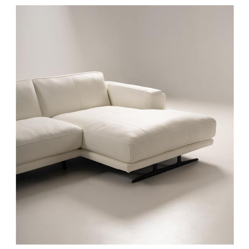 Palermo White Leather Sofa w/Right Chaise  alternate image, 2 of 8 images.