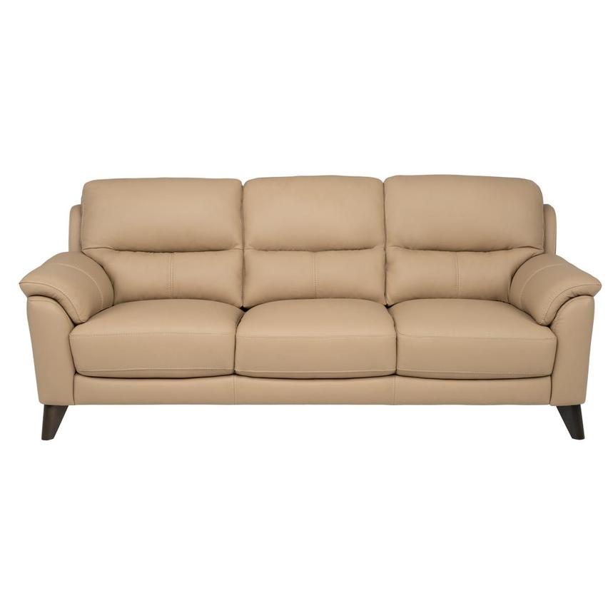Bali Dark Cream Leather Sofa main image, 1 of 8 images.