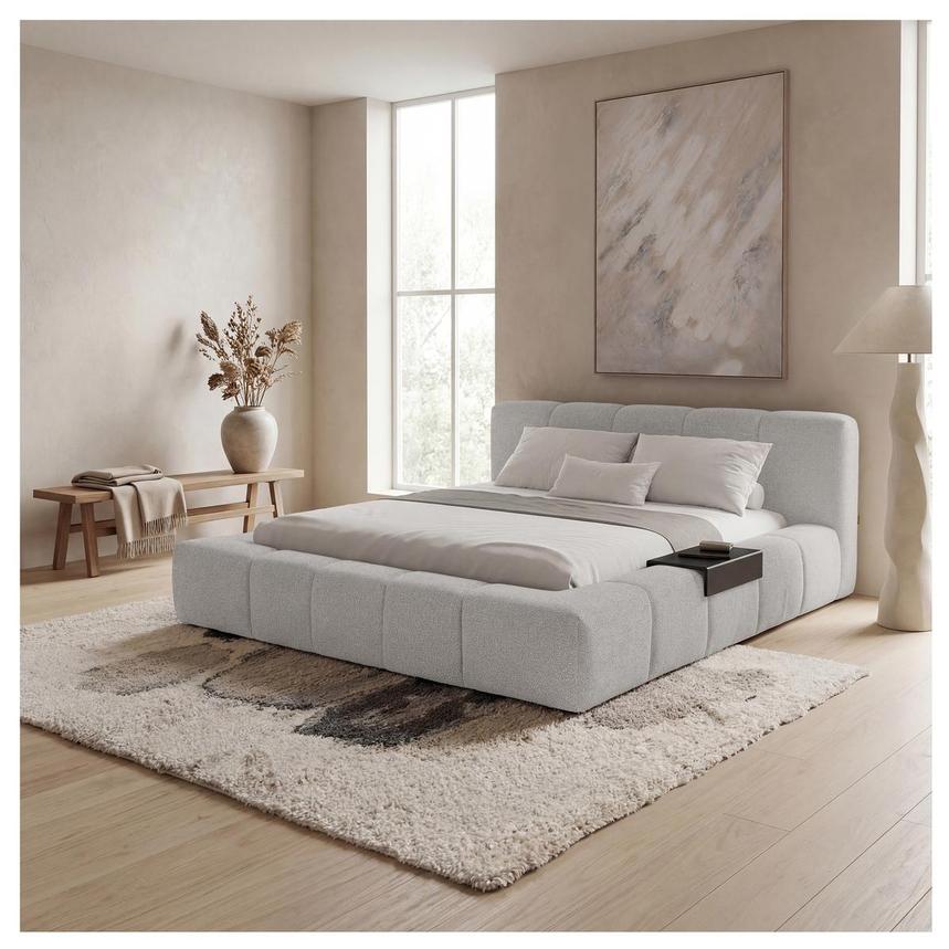 Annie White Queen Platform Bed w/Trays  alternate image, 2 of 4 images.