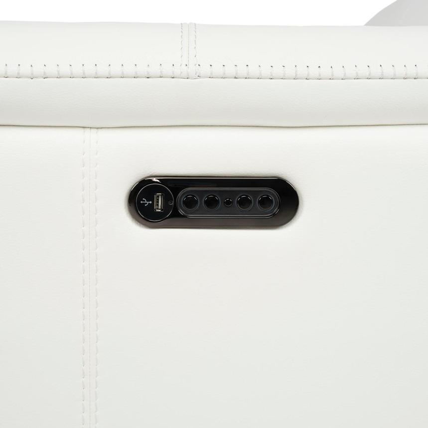 Davis 2.0 White Leather Power Reclining Loveseat alternate image, 10 of 12 images.