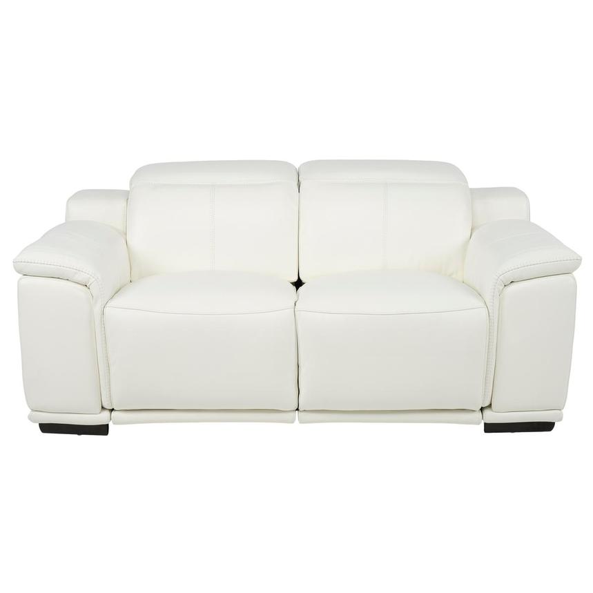 Davis 2.0 White Leather Power Reclining Loveseat  main image, 1 of 12 images.