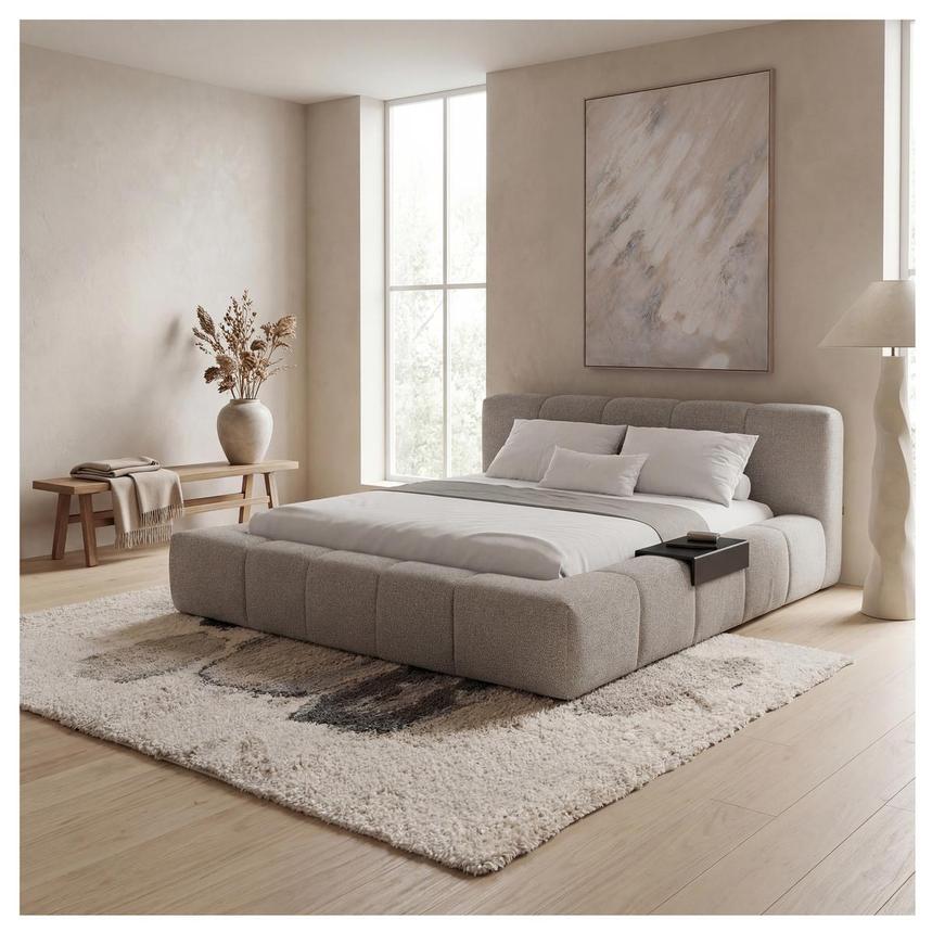 Annie Gray Queen Platform Bed w/Trays  alternate image, 2 of 11 images.