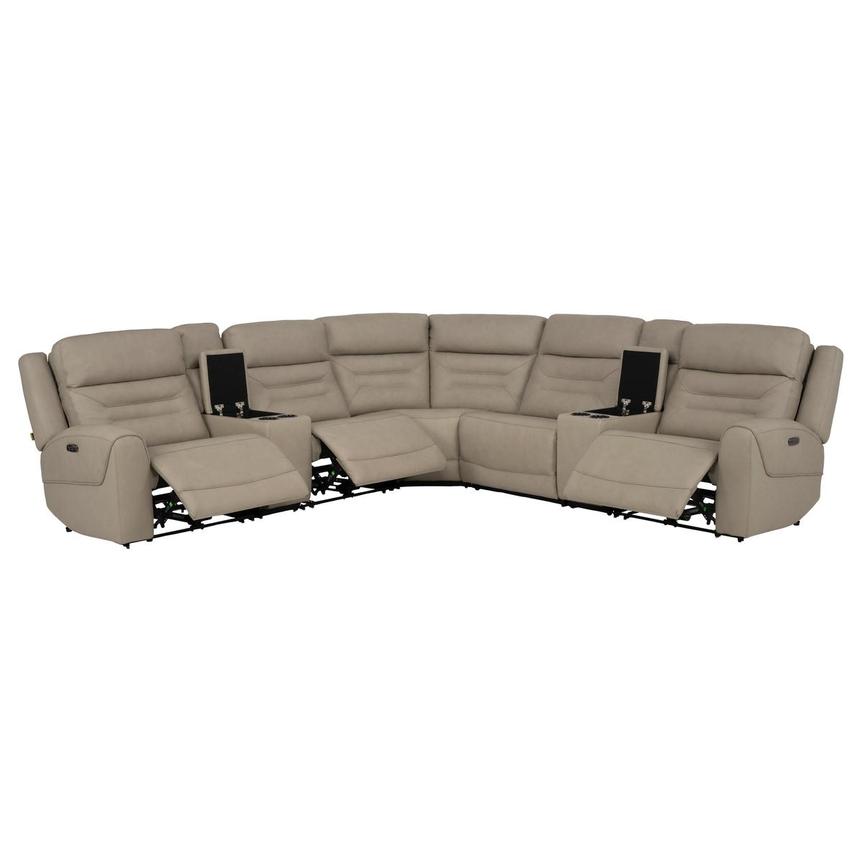Solstice Leather Power Reclining Sectional with 7PCS/3PWR  alternate image, 2 of 12 images.