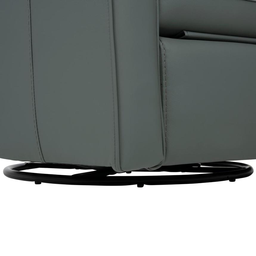 Lucca Blue Leather Power Glider Recliner  alternate image, 9 of 11 images.