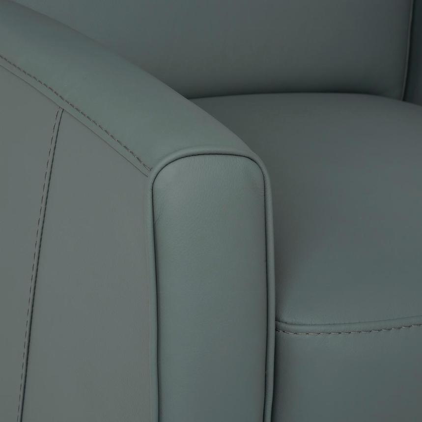 Lucca Blue Leather Power Swivel Glider Recliner  alternate image, 7 of 10 images.