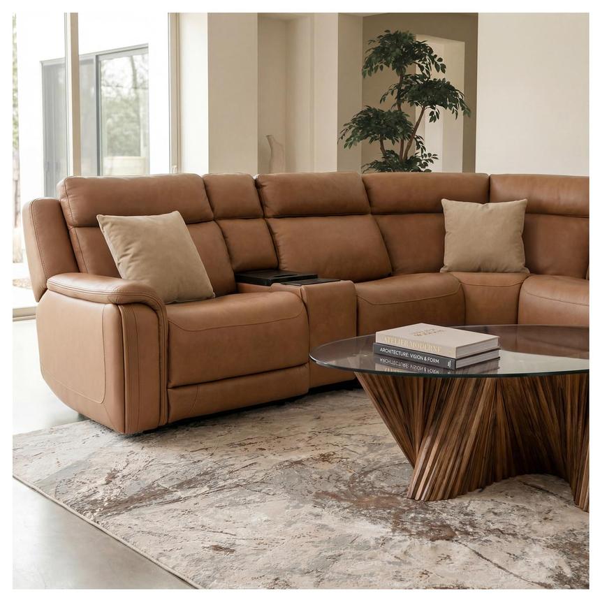 Venus 6PCS/3PWR Leather Power Reclining Sectional w/Beverage Cooler alternate image, 2 of 18 images.