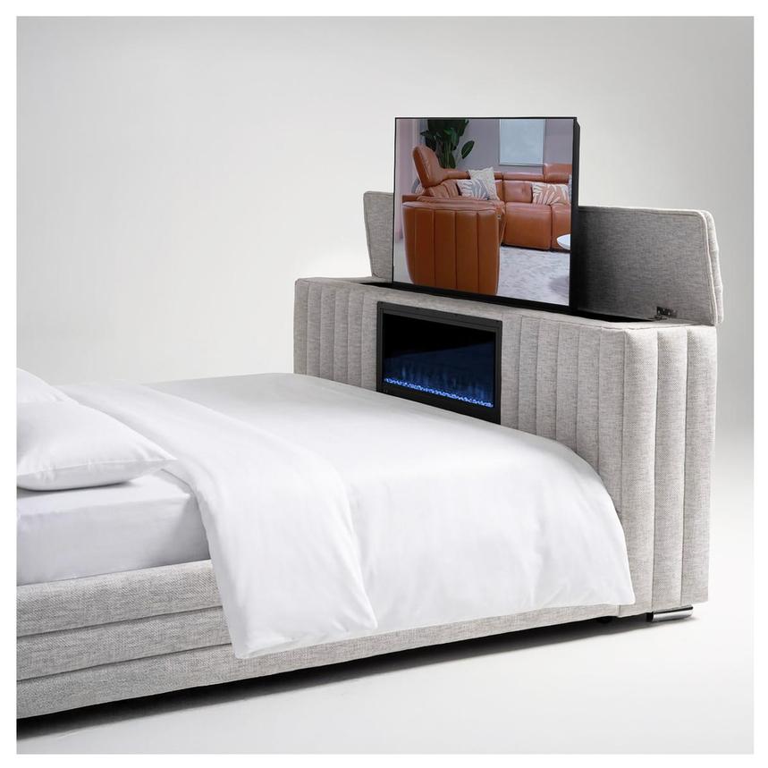 Ellia King Panel Bed w/LED Lights, TV Lift & Fireplace alternate image, 3 of 13 images.