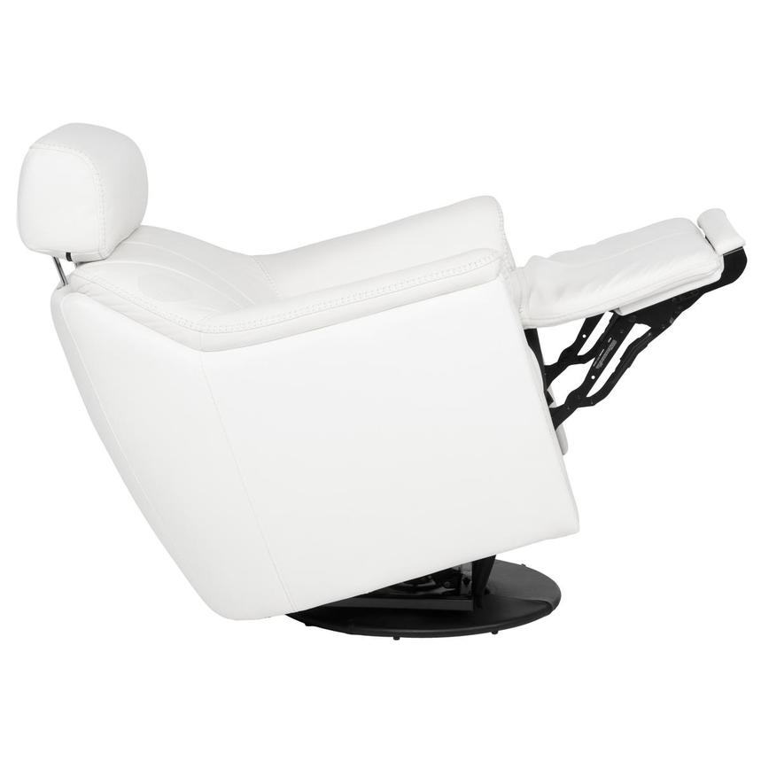 LuxTone White Leather Power Tilt Recliner  alternate image, 7 of 14 images.