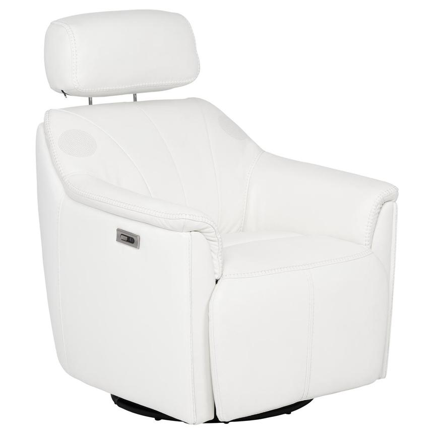 LuxTone White Leather Power Tilt Recliner alternate image, 5 of 14 images.