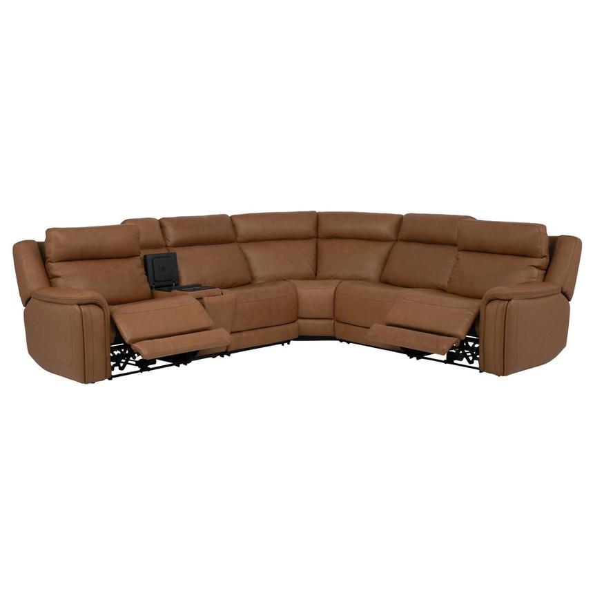 Venus  6PCS/2PWR Leather Power Reclining Sectional w/Beverage Cooler  alternate image, 3 of 14 images.