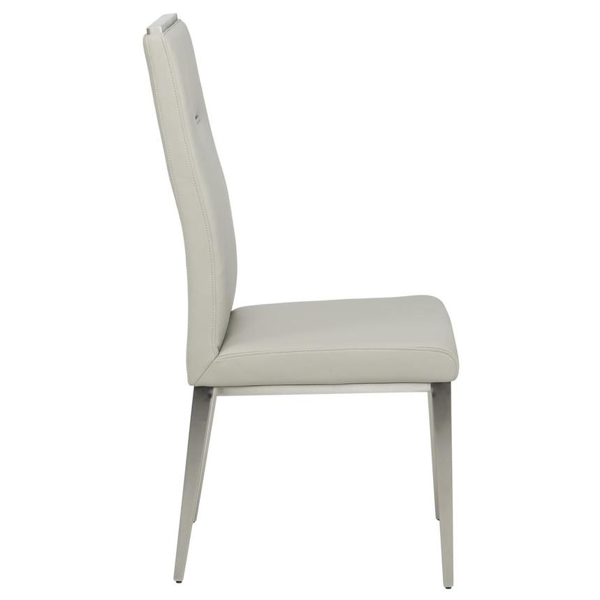 Celeste Gray Leather Side Chair  alternate image, 3 of 8 images.