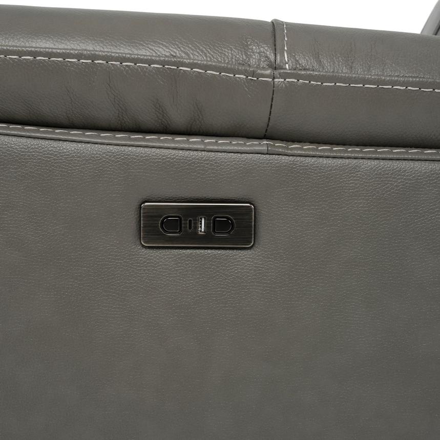 Samuel Dark Gray Leather Power Reclining Sectional with 7PCS/3PWR alternate image, 13 of 13 images.
