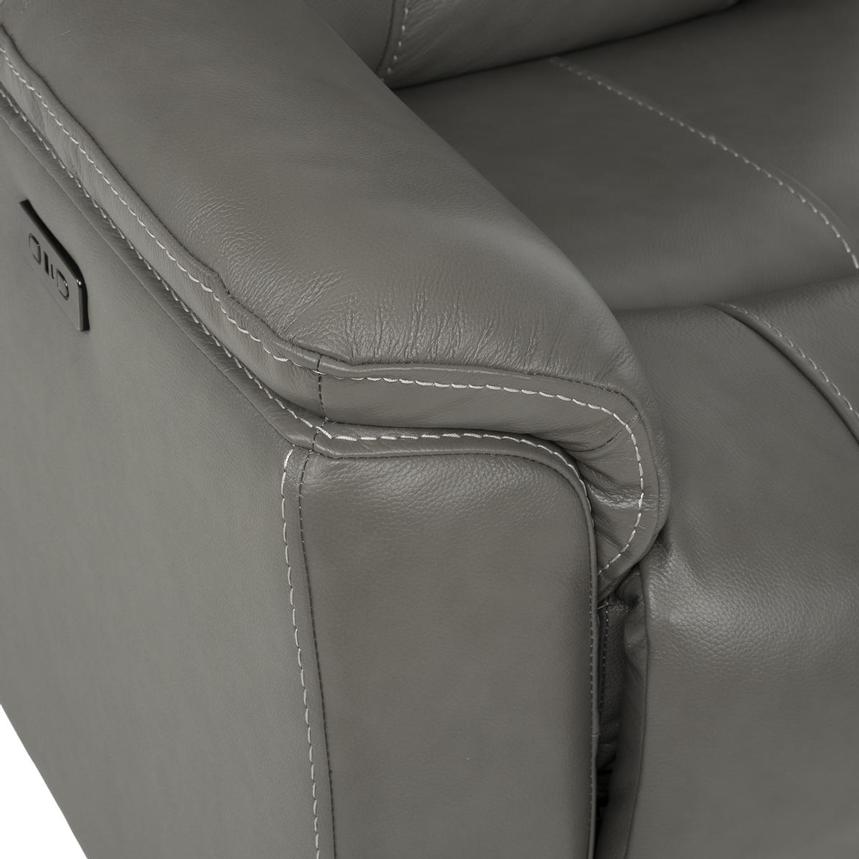 Samuel Dark Gray Leather Power Reclining Sectional with 5PCS/3PWR  alternate image, 8 of 10 images.