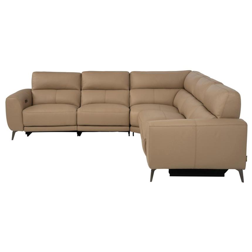 Granet Dark Cream Leather Power Reclining Sectional with 5PCS/2PWR alternate image, 5 of 12 images.