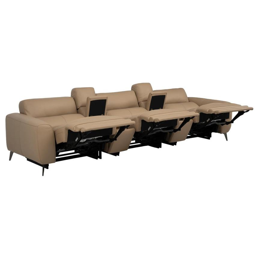 Granet Dark Cream Home Theater Leather Seating with 5PCS/3PWR alternate image, 10 of 41 images.