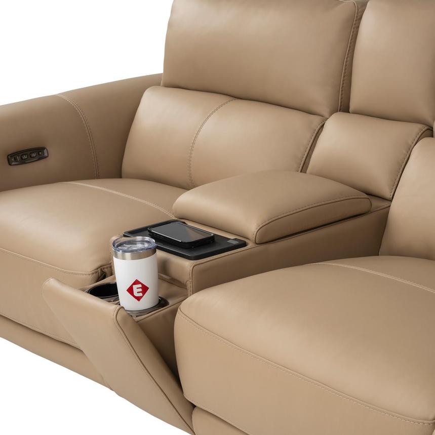 Granet Dark Cream Leather Power Reclining Sectional with 7PCS/3PWR alternate image, 10 of 16 images.