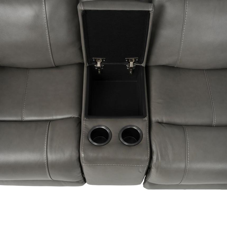 Samuel Dark Gray Leather Power Reclining Sectional with 6PCS/3PWR alternate image, 8 of 12 images.