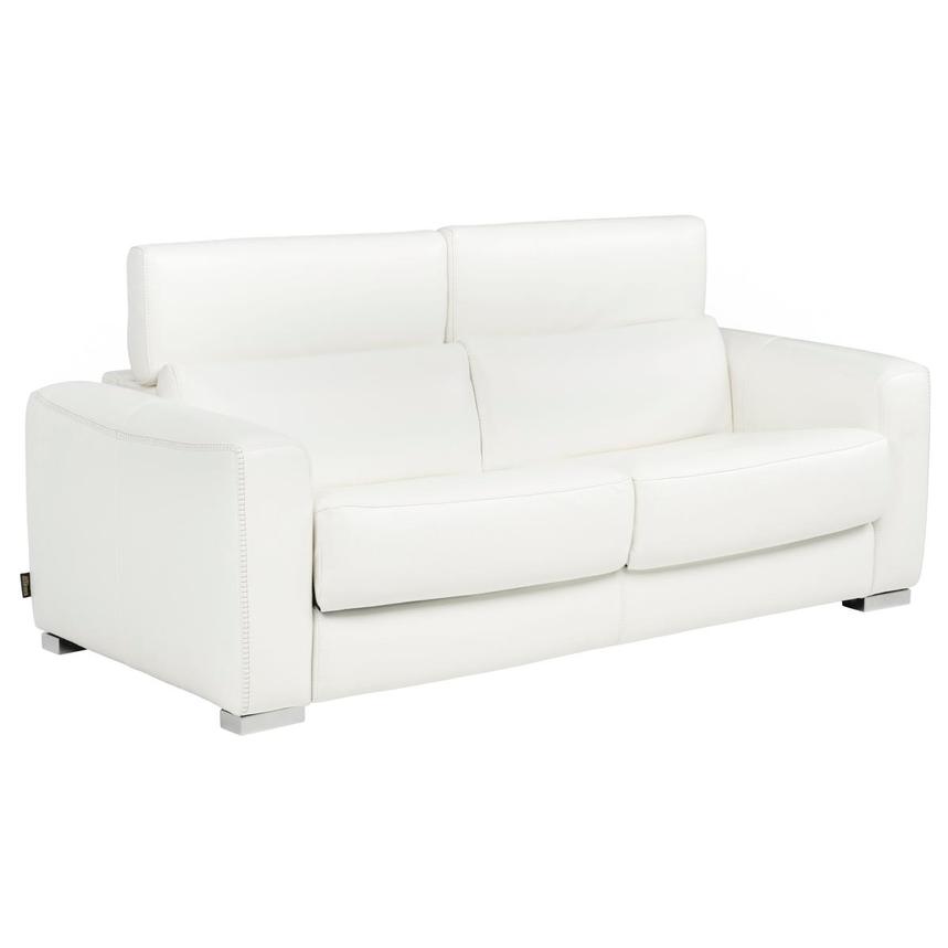 Bay Harbor White Leather Sleeper  alternate image, 3 of 13 images.