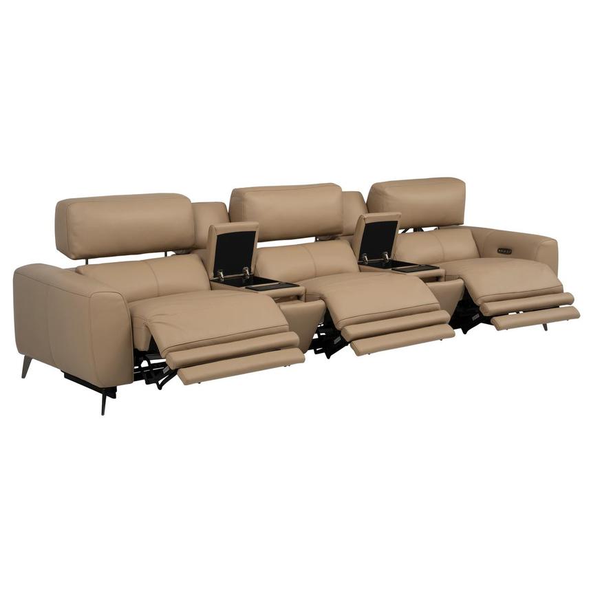 Granet Dark Cream Home Theater Leather Seating with 5PCS/3PWR alternate image, 5 of 41 images.