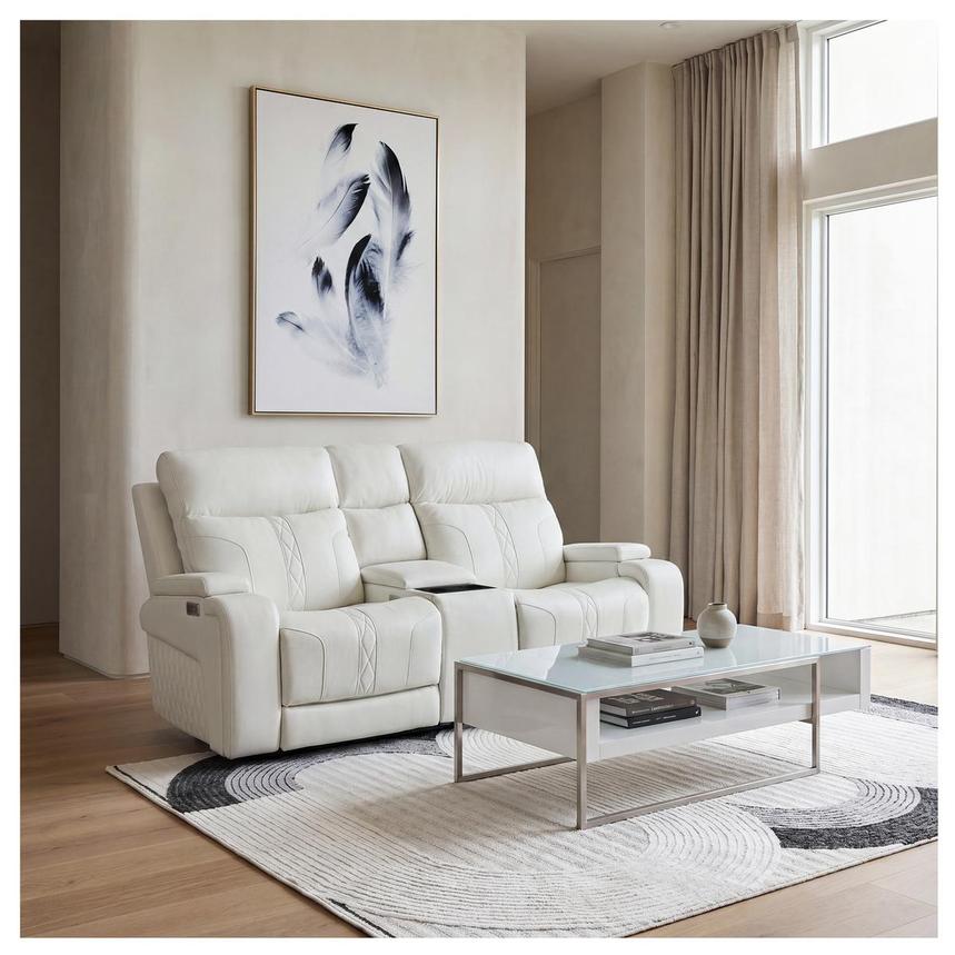 Leder Contact X2-α TEMPLE & ZEUS セット Zeus Leather Power Reclining Sofa w/Console | El Dorado Furniture