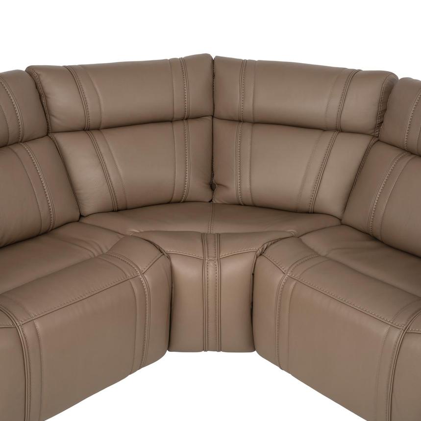 Galaxy Light Brown Leather Power Reclining Sectional with 7PCS/3PWR alternate image, 5 of 14 images.