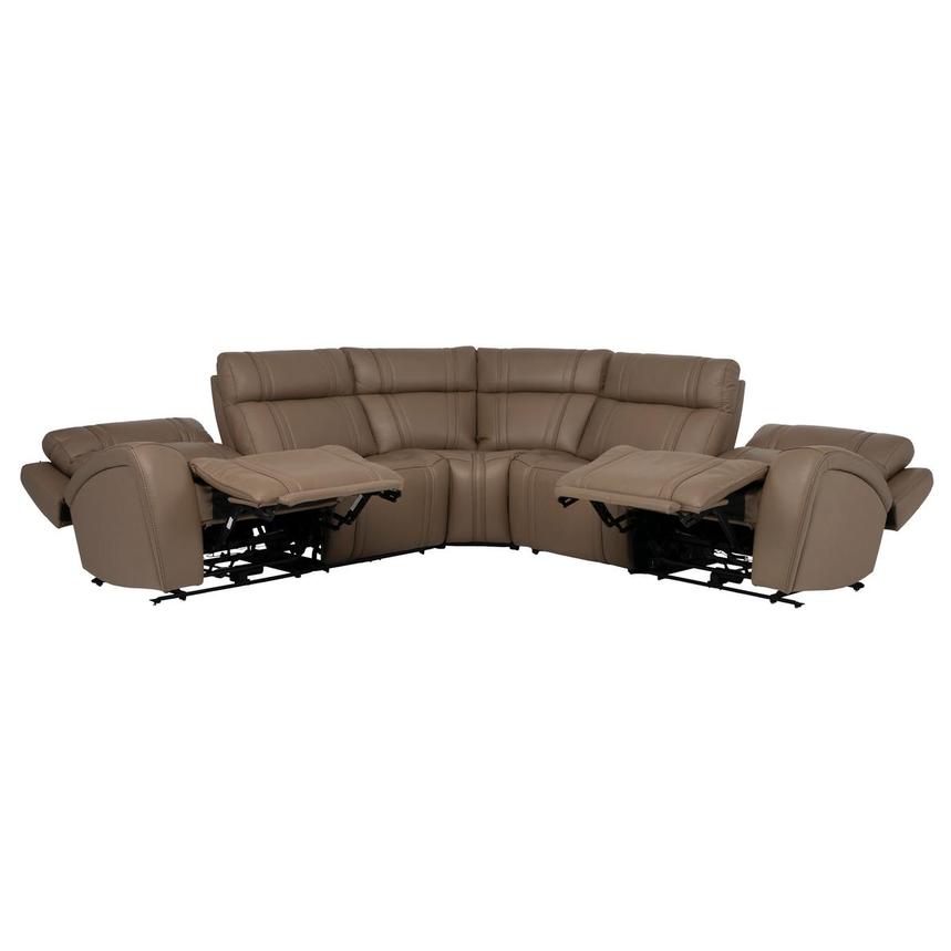 Galaxy Light Brown Leather Power Reclining Sectional with 5PCS/2PWR alternate image, 3 of 12 images.