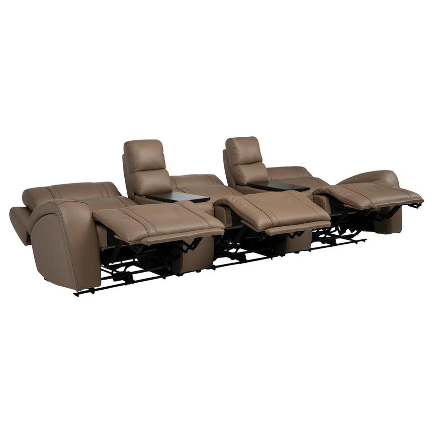 Galaxy Light Brown Home Theater Leather Seating with 5PCS/3PWR alternate image, 5 of 13 images.