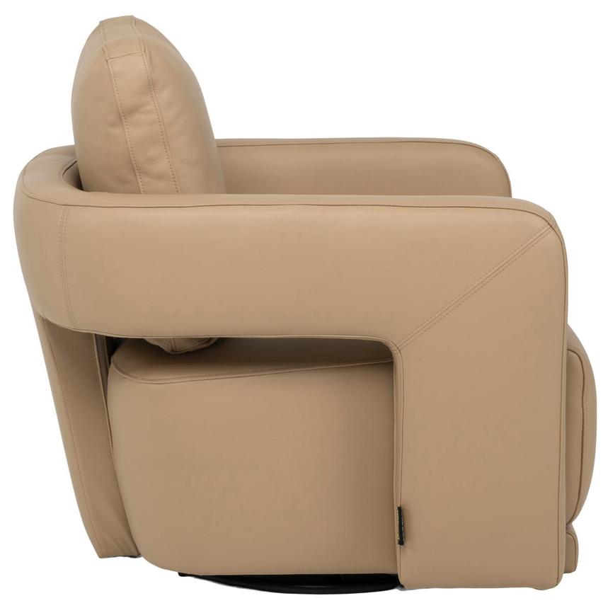 Carmello Dark Cream Leather Swivel Chair  alternate image, 5 of 12 images.