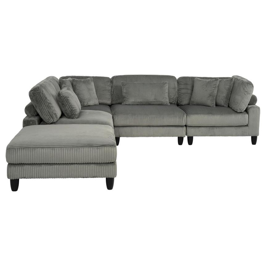 Cape Gray Sectional Sofa w/Ottoman  alternate image, 3 of 11 images.