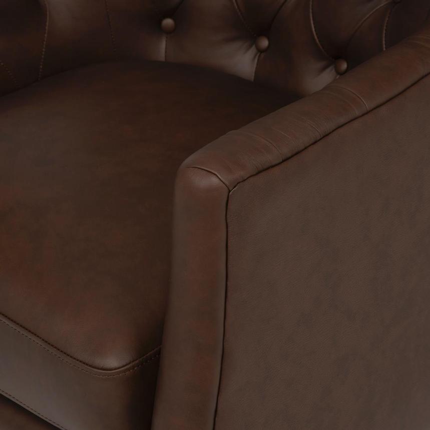 Belvedere Brown Leather Accent Chair alternate image, 8 of 10 images.