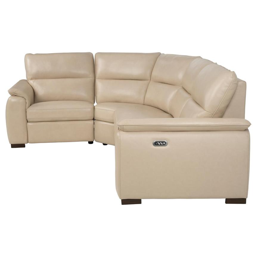 Promenade Beige Leather Power Reclining Sectional with 4PCS/2PWR  alternate image, 3 of 7 images.
