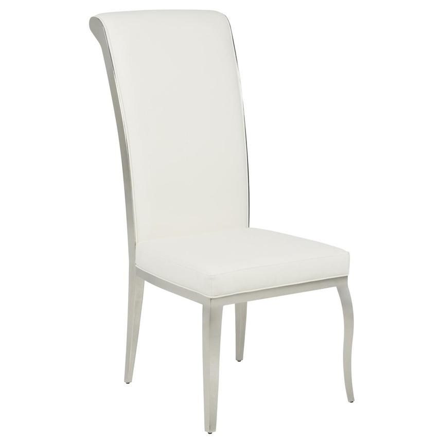 Savoy White Polished Side Chair alternate image, 3 of 8 images.