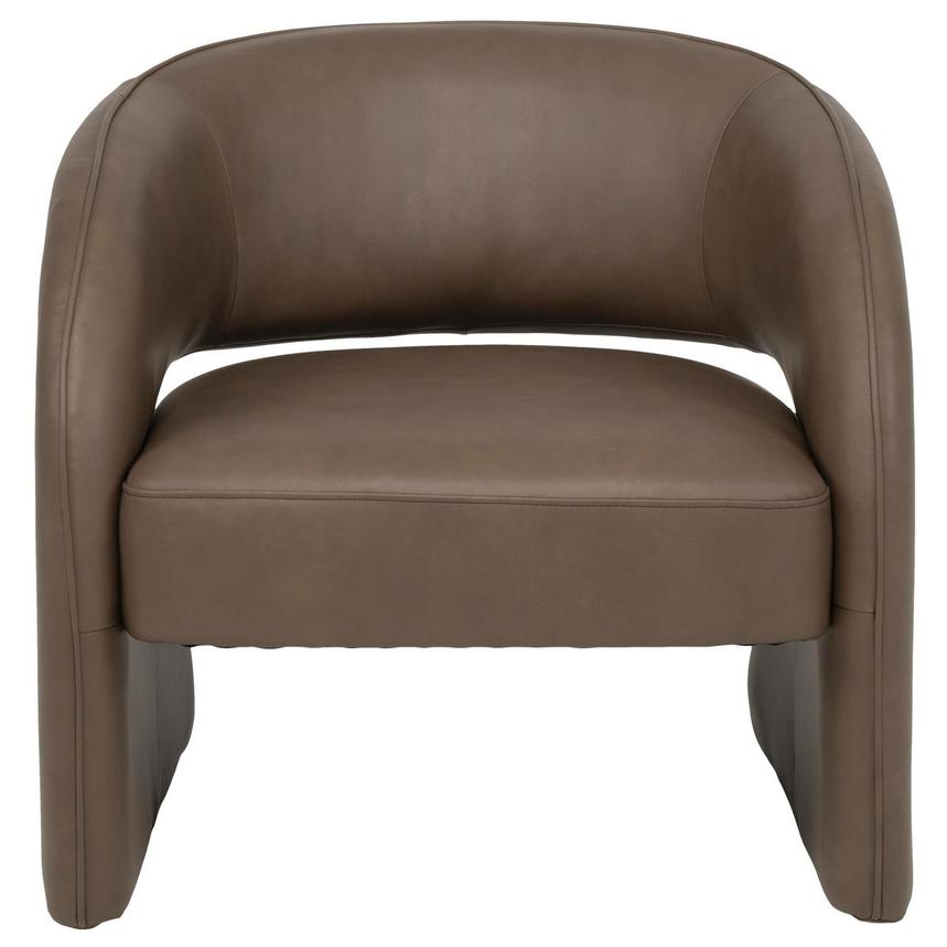 Emerson Brown Leather Accent Chair alternate image, 3 of 9 images.