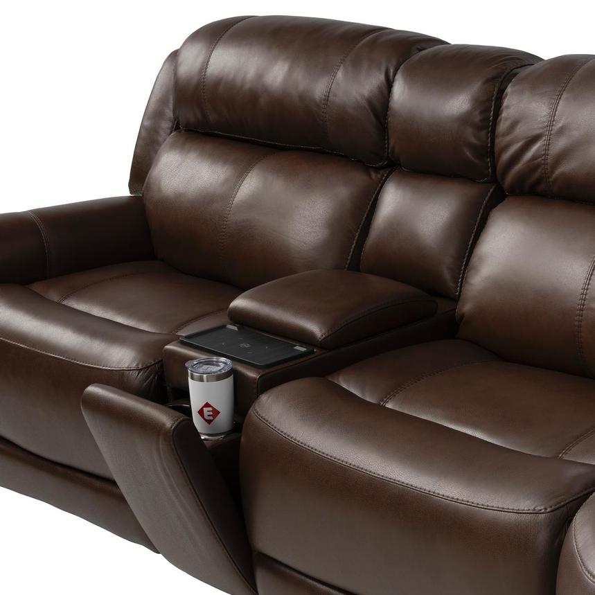 Bruno Brown Home Theater Leather Seating with 5PCS/2PWR alternate image, 5 of 12 images.