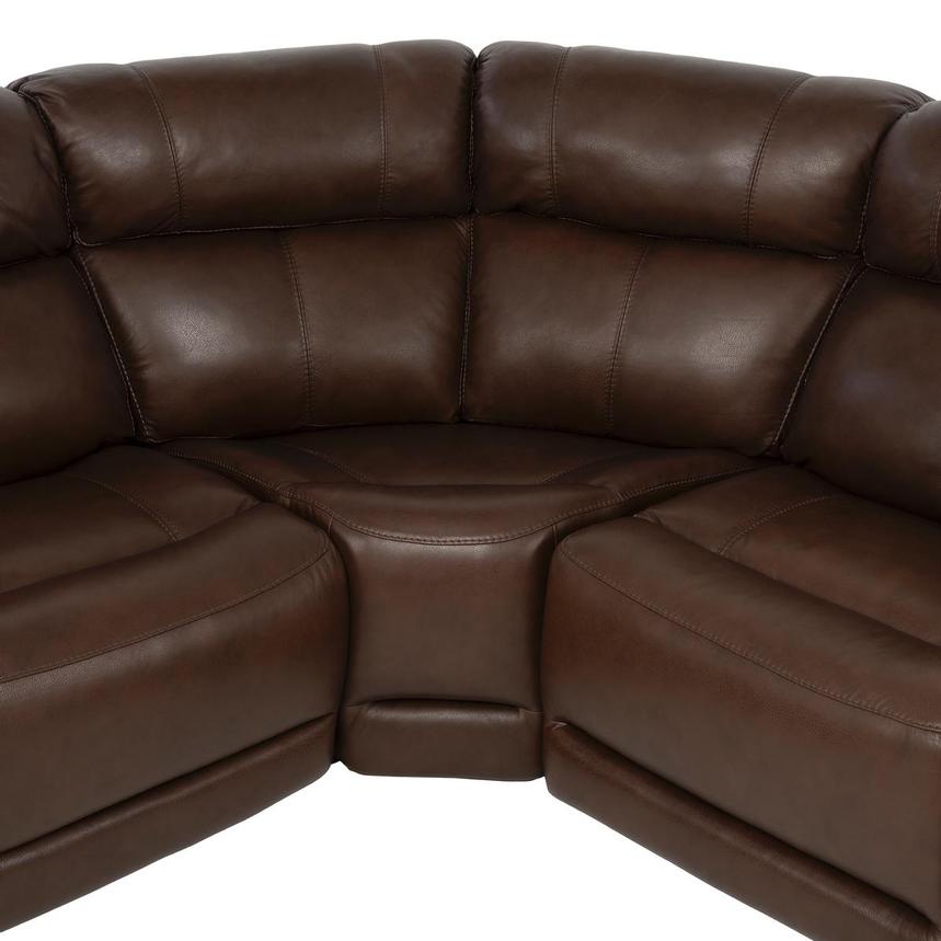 Bruno Brown Leather Power Reclining Sectional with 5PCS/2PWR  alternate image, 5 of 10 images.