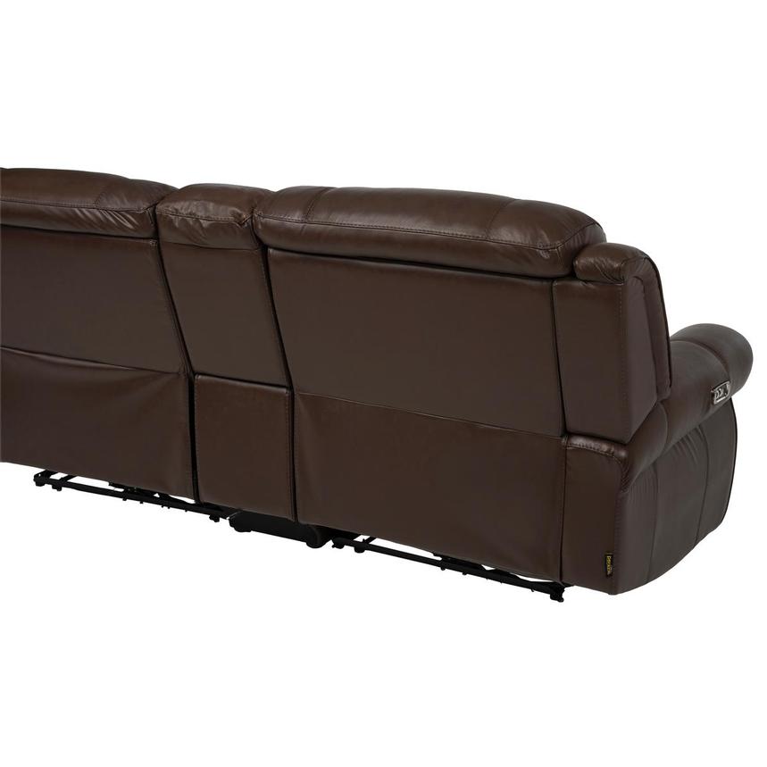 Bruno Brown Leather Power Reclining Sectional with 6PCS/2PWR  alternate image, 5 of 14 images.