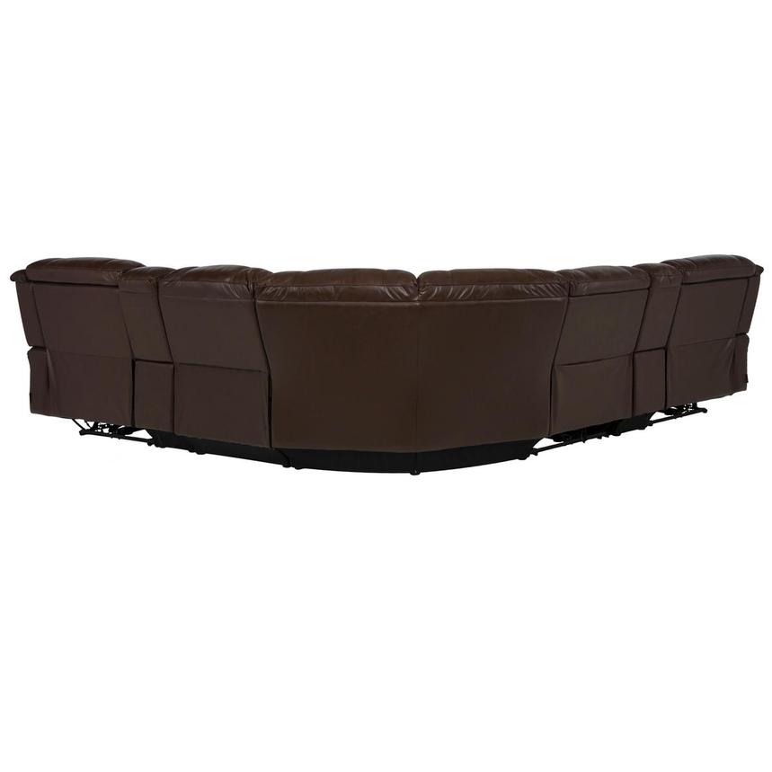 Bruno Brown Leather Power Reclining Sectional with 7PCS/3PWR  alternate image, 5 of 14 images.